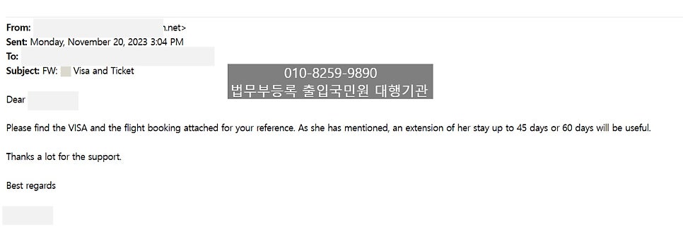 C3비자 기간연장 성공 사례 3