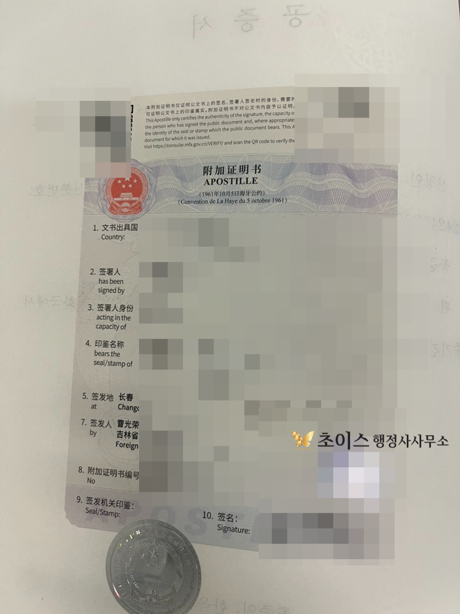 중국 무범죄증명 친속공증 간이귀화 사례 12