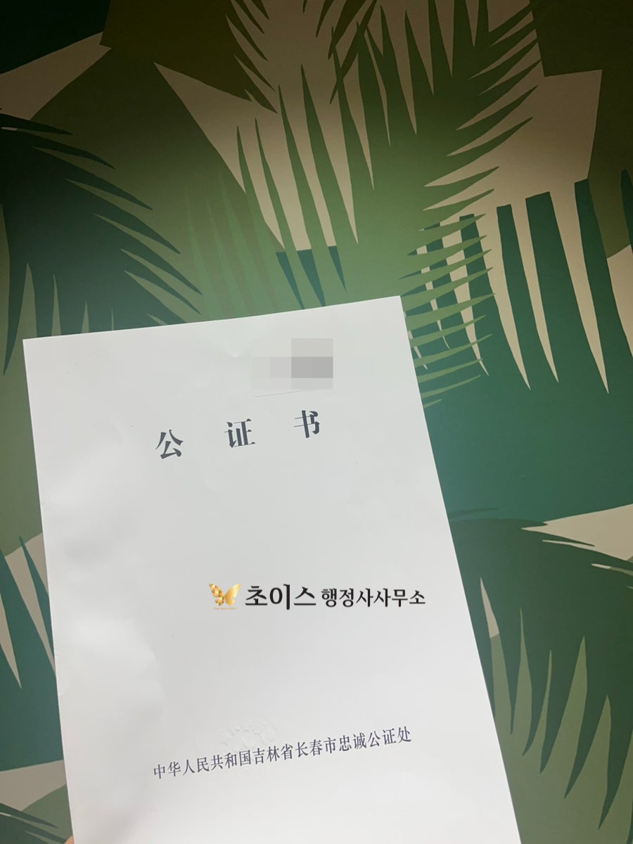 중국 3대친속공증 H2 F4 변경 사례 4