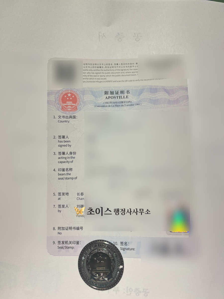 중국 3대친속공증 H2 F4 변경 사례 7