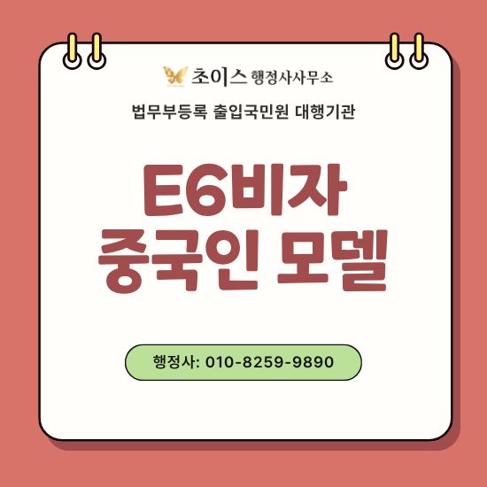 중국인 모델 E6비자 초청 사례 1